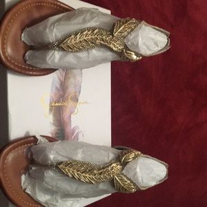 Jessica Simpson gold shoes